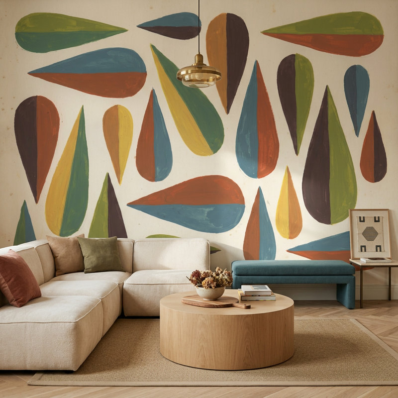 Décoration murale Mid Mid Century, 200 po x 120 po, Peel and Stick