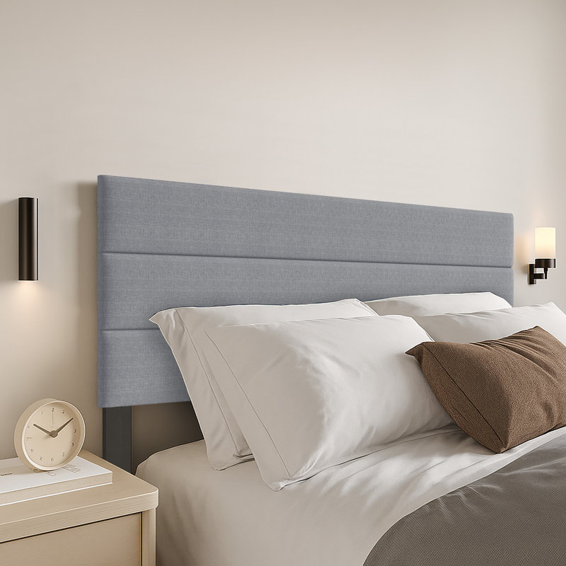 Farmersville Upholstered Headboard, Queen, Gray