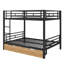 Full-Size Metal Convertible Bunk Bed With Two Built-In Drawers