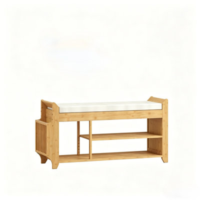 Entryway Storage Bench,Shoe Bench with Comfortable Cushioned Seating