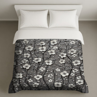 White Floral Embossed Pattern Duvet Covers