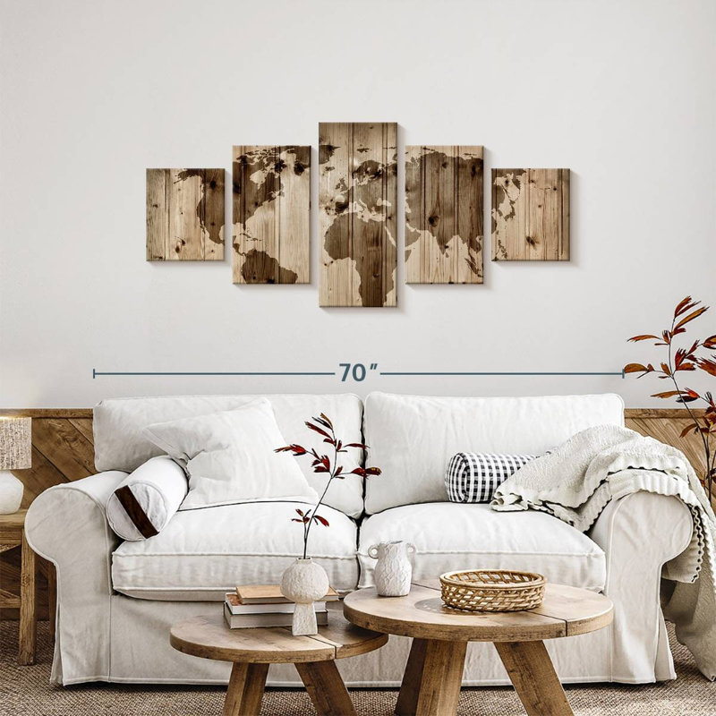 Bois brun brun ivoire, H 24 po x l 55 po