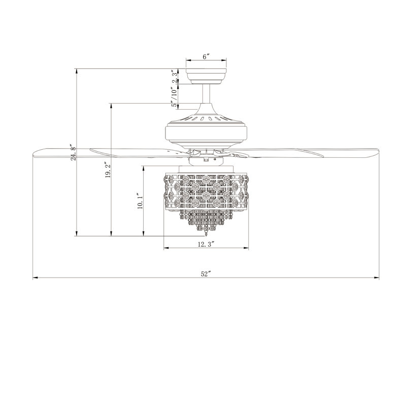 Vidaurri 52'' Ceiling Fan with Light Kit