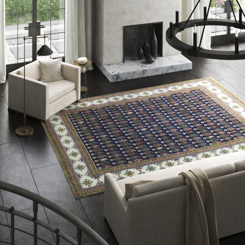 Wool Geometric Area Rug, Rectangle 7'9" x 9'8"