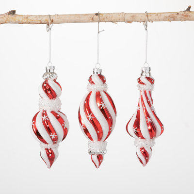 Striped Glass Finial Ornament