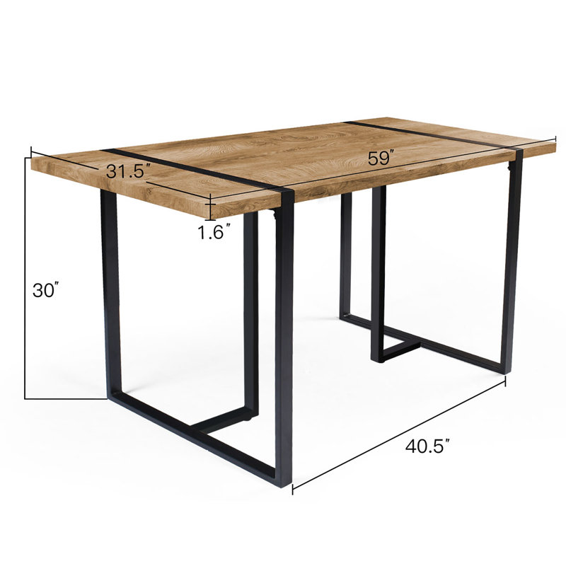 Asparas 59" 6-Person Dining Table Sets, Beige