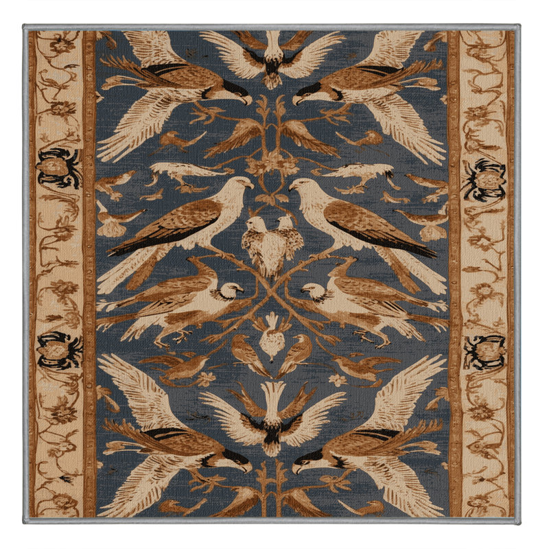 Tapis gris français lavable à la machine, Carré 7 pi
