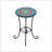 Patio Side Table With Shelf,Blue+Black