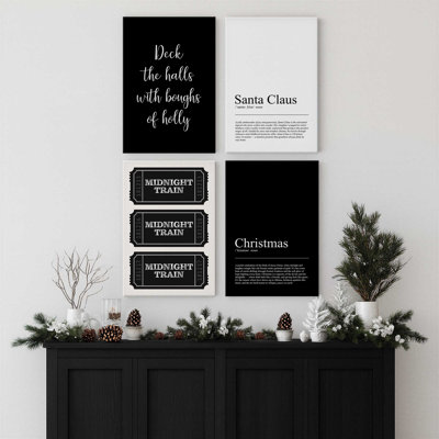 Tidings in Type Set of 4 Canvas Prints