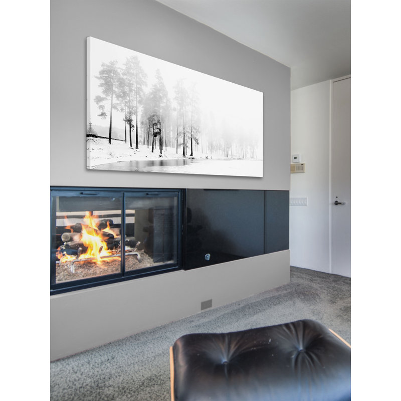 «Winter River», reproduction d'art sur toile, H 18 po x l 36 po, Toile tendue