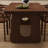 Nut-brown Rectangular Solid Wood Dining Table-966397284