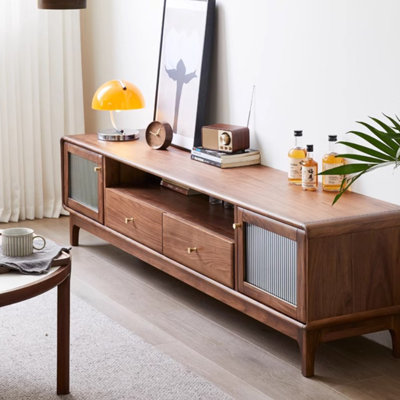 Meuble télé rétro en bois massif simple