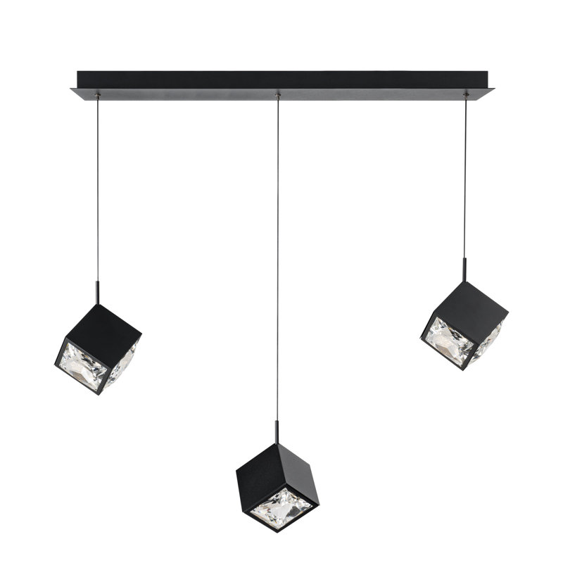 Ice Cube 3 - Light Linear Pendant, Black