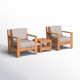 Bogota Teak 2 - Person Patio Conversation Sets with Sunbrella® Cushions