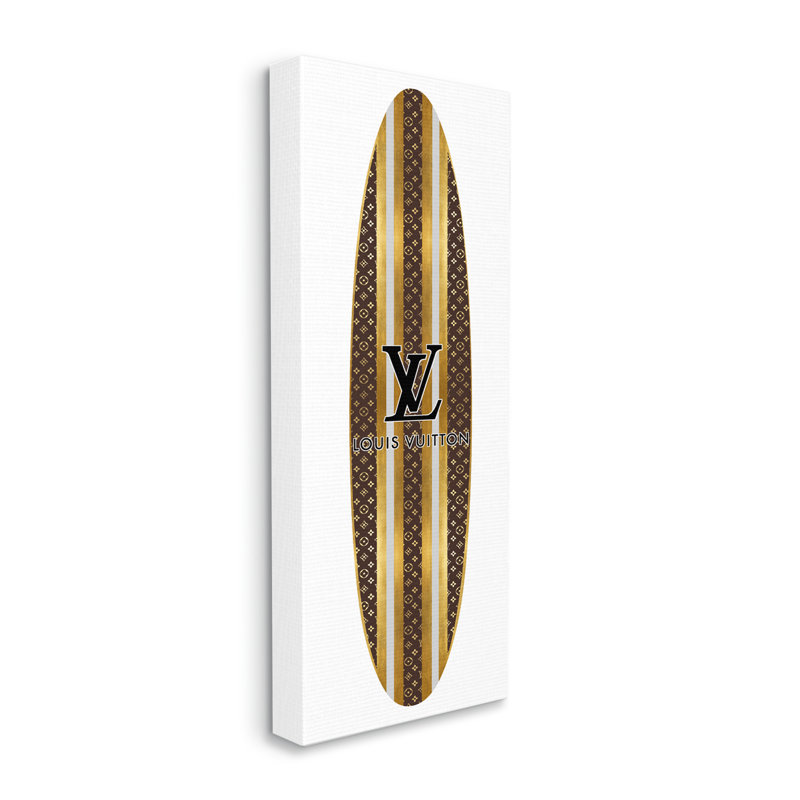 Planche de surf Glam Stripes, Plaque murale, L 17 po x H 17 po
