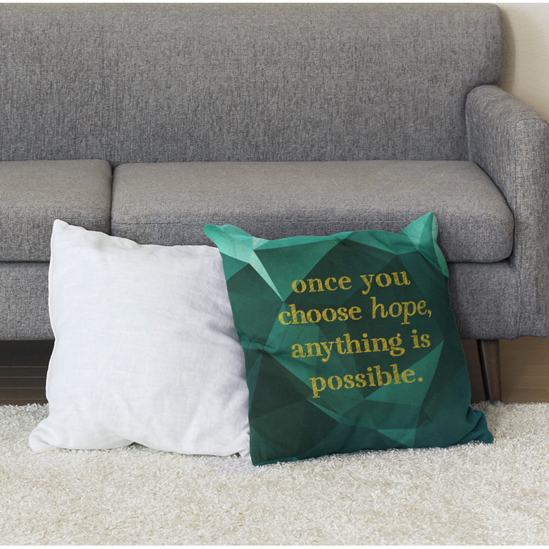 Coussin de sol pierres précieuses choisissez Hope, 40 po x 40 po, Émeraude / doré