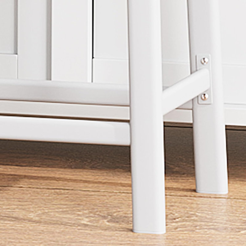 Counter Stool with Metal Frame, White, Light Grey