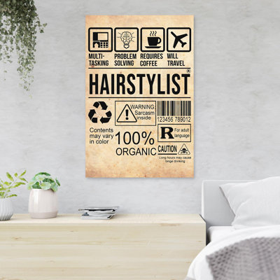 «Avertissement Signals - Hairstylist», reproduction d'art graphique sur toile tendue