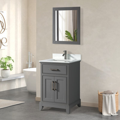  Ensemble de meuble-lavabo simple 24 "avec miroir