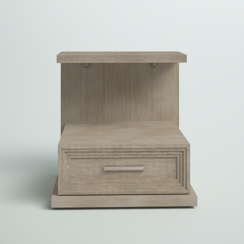 Table de bout en bois massif avec rangement Judye