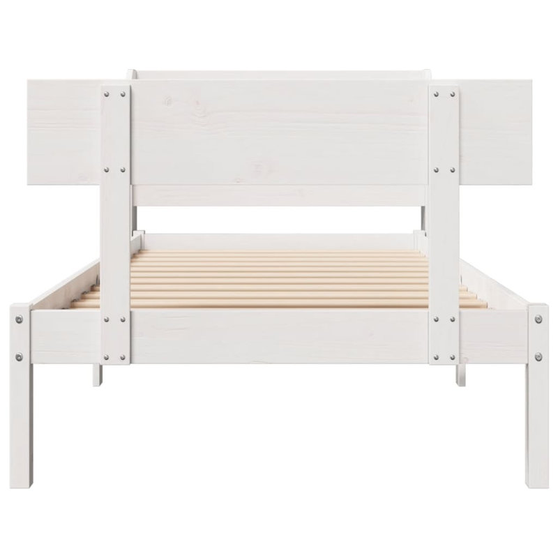 Clearfield Solid Wood Bed, White, European Single (90 x 200cm)