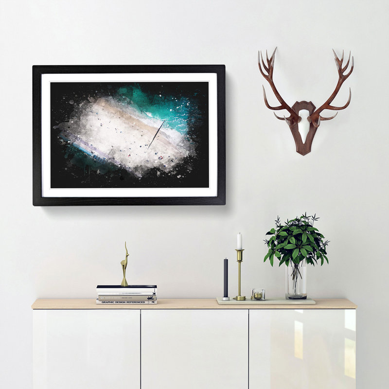 Bournemouth Beach - Picture Frame Painting Print, 45cm H x 63cm W x 2cm D, Black Framed