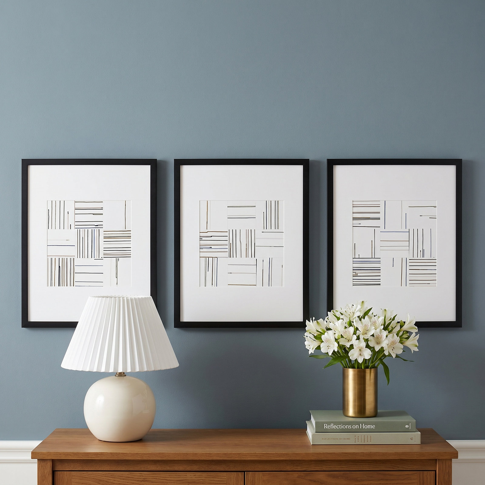 Lang "Drips" 3-Piece Painting Set, Black Framed, 20" H x 16" W x 1.25" D