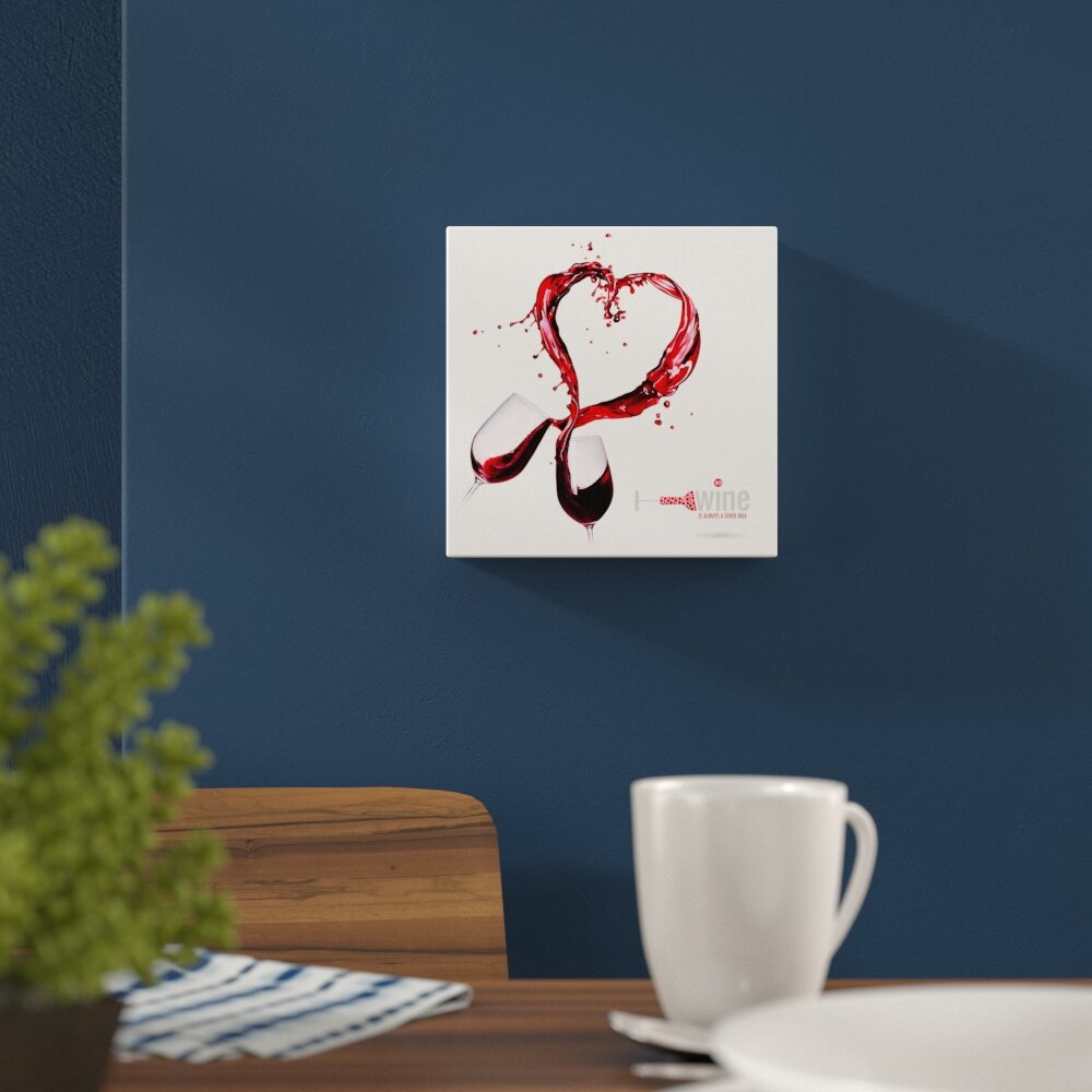 Glasbild Red Line, Kunstdruck