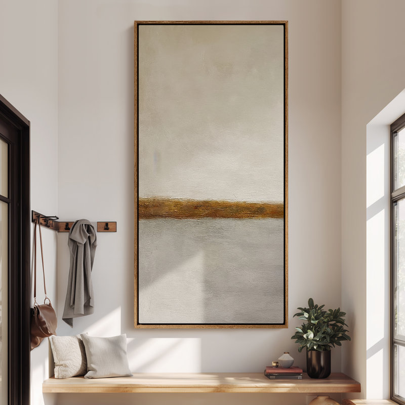 Grande toile murale encadrée, estampes minimalistes - 60 po x 30 po, H 60 po x l 30 po, Naturel