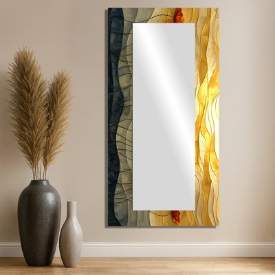 Coucher de soleil sur les vagues de coquelicots I - art mural miroir floral - imprimé sur métal