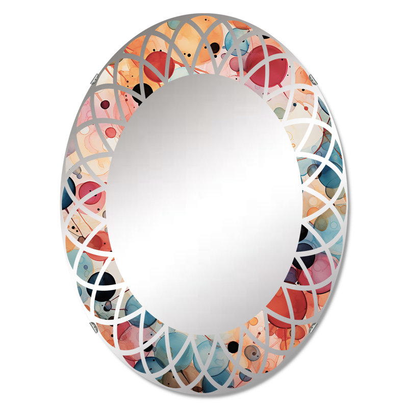 Avisa - Miroir mural Mid-Century ovale, 36 po x 24 po