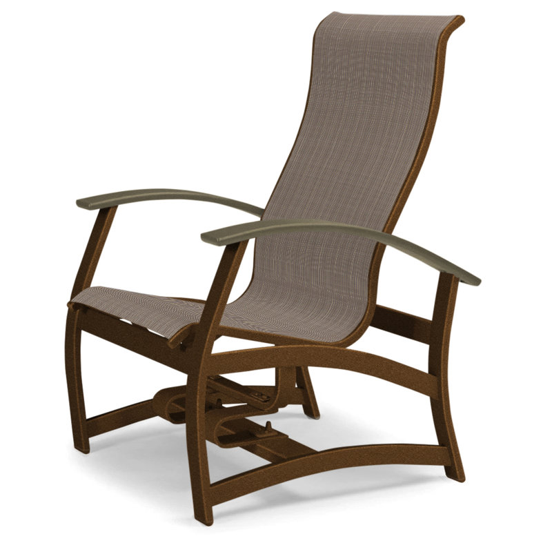 Askar Swivel Powder Coated Aluminum Outdoor Lounge Chair, Preston, Beachwood P40, Textured Kona