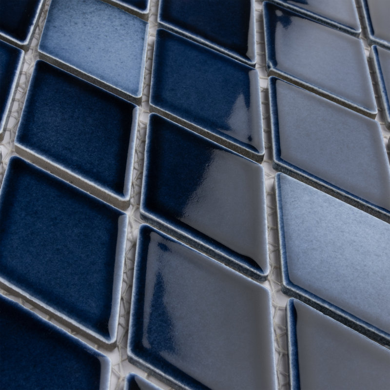 Carreau de mosaïque en porcelaine pour plancher et mur 10-1 / 8 "x 11-3 / 4" Hudson Kite, Minuit