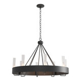 Banded 8 - Light Unique / Statement Wagon Wheel Chandelier