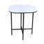  Table de bout contemporaine carrée en céramique blanche et noire 22 po