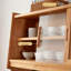 Multifunctional Solid Wood Rock Slab Stainless Steel Kitchen Food Cabinet