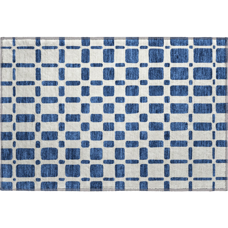 Premium Machine Washable Prisco Navy Rug