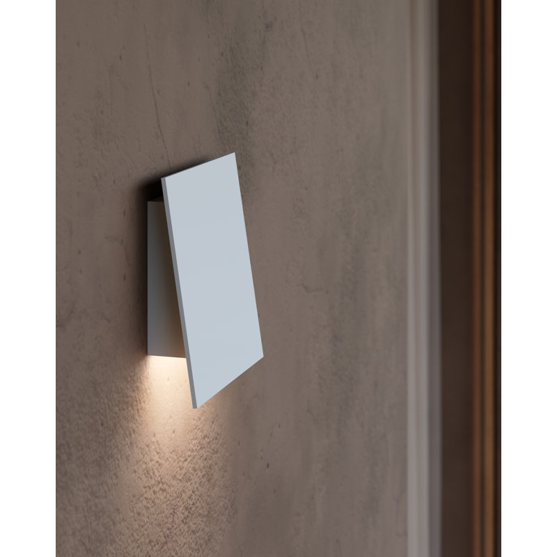 Angled Plane 1-Light LED Flush Mount, White