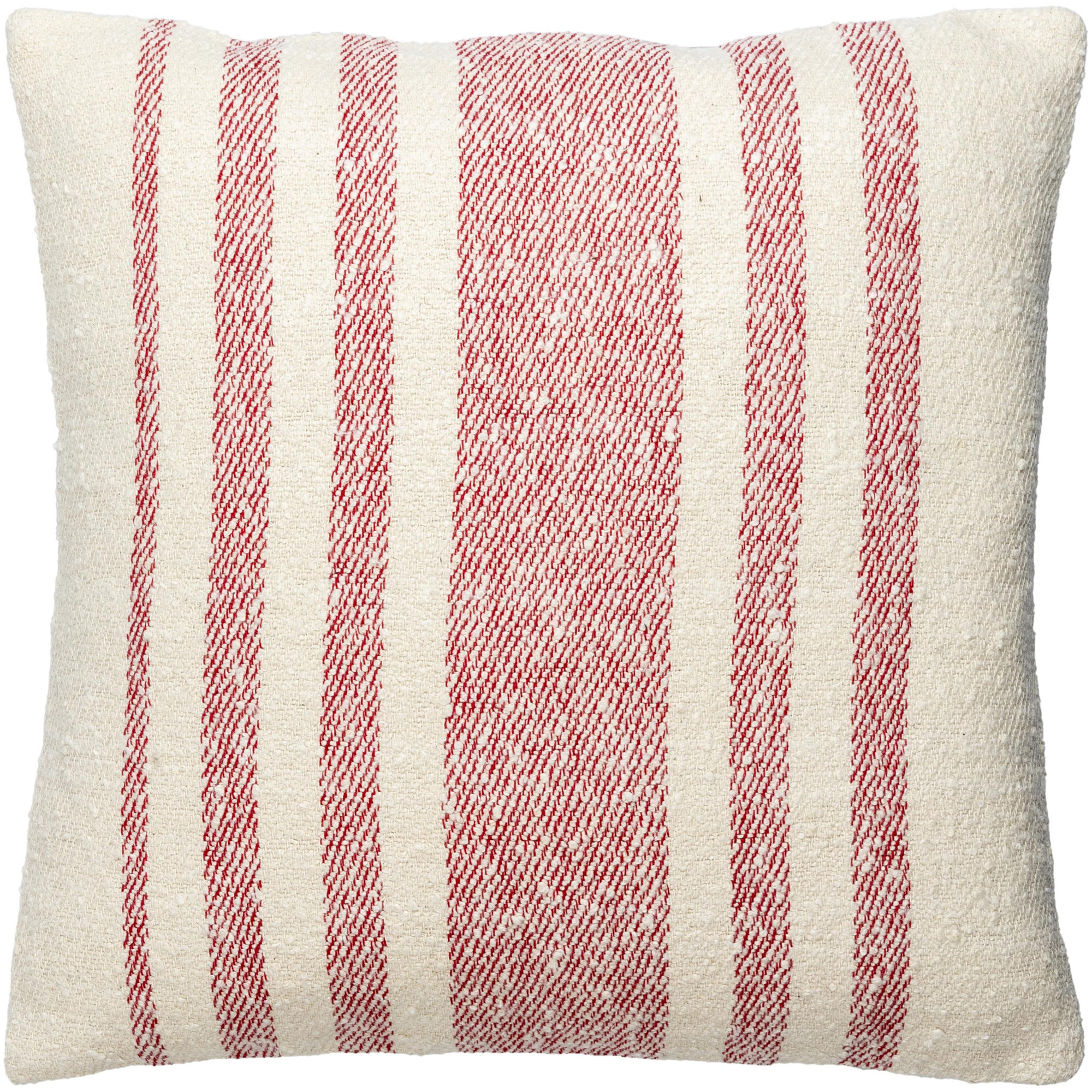 Sorden Striped Cotton Throw Pillow, Down, 22" x 22", Coral