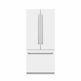 ZLINE 36 in. Built-In Refrigerator in White Matte with Graphite Gray Interior