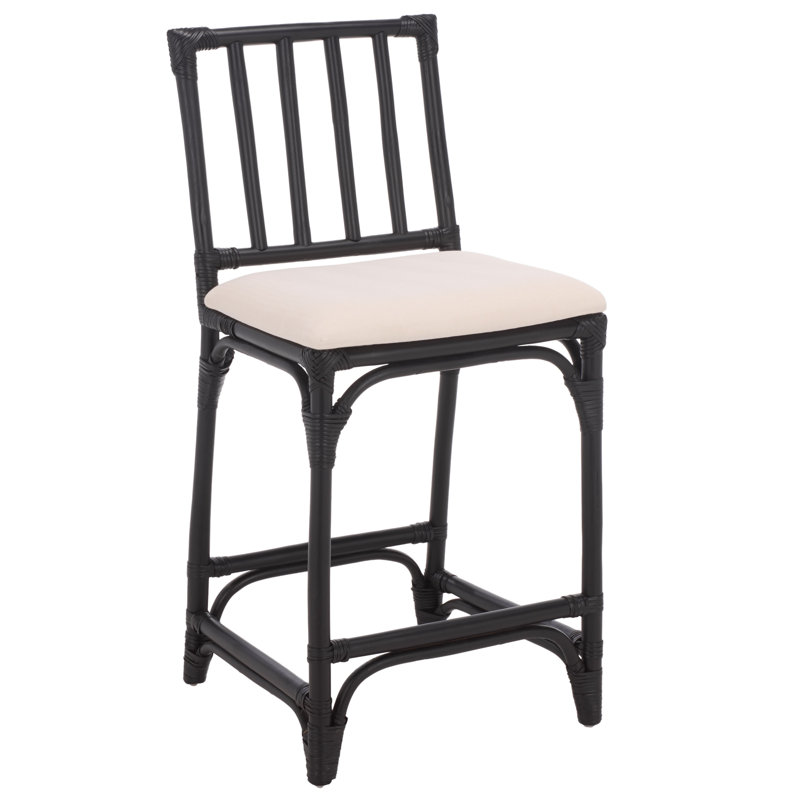 Mylinda Barstool with Cushion, Black