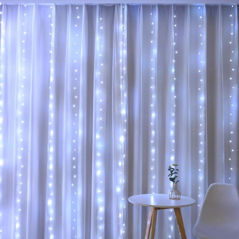 2 lumières de rideau 2 * 10 pi 10 pi pour les lumières de la chambre alimentées par USB pour la chambre, le mur, la fête, Noël, décoration intérieure