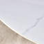 Table luxueuse en pierre frittée de 42 po: plateau durable de 0,45 po + pieds en acier de 6 po, capacité de 350 lb, surface veinée blanche / grise résistante aux taches et à la chaleur - Design minimaliste moderne