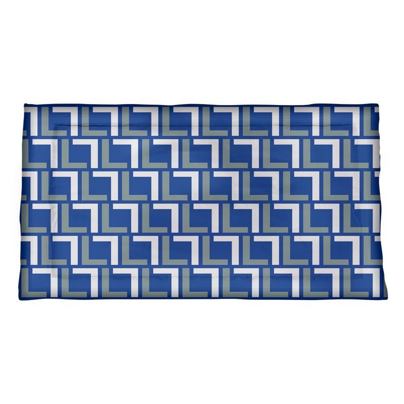 Geometric Sham Set, Standard/Twin;Full/Double;Queen, Royal Blue/Silver Green/White, Microfiber