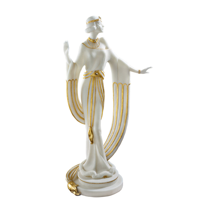 Draped in Gold Art Deco Dancer Figurine