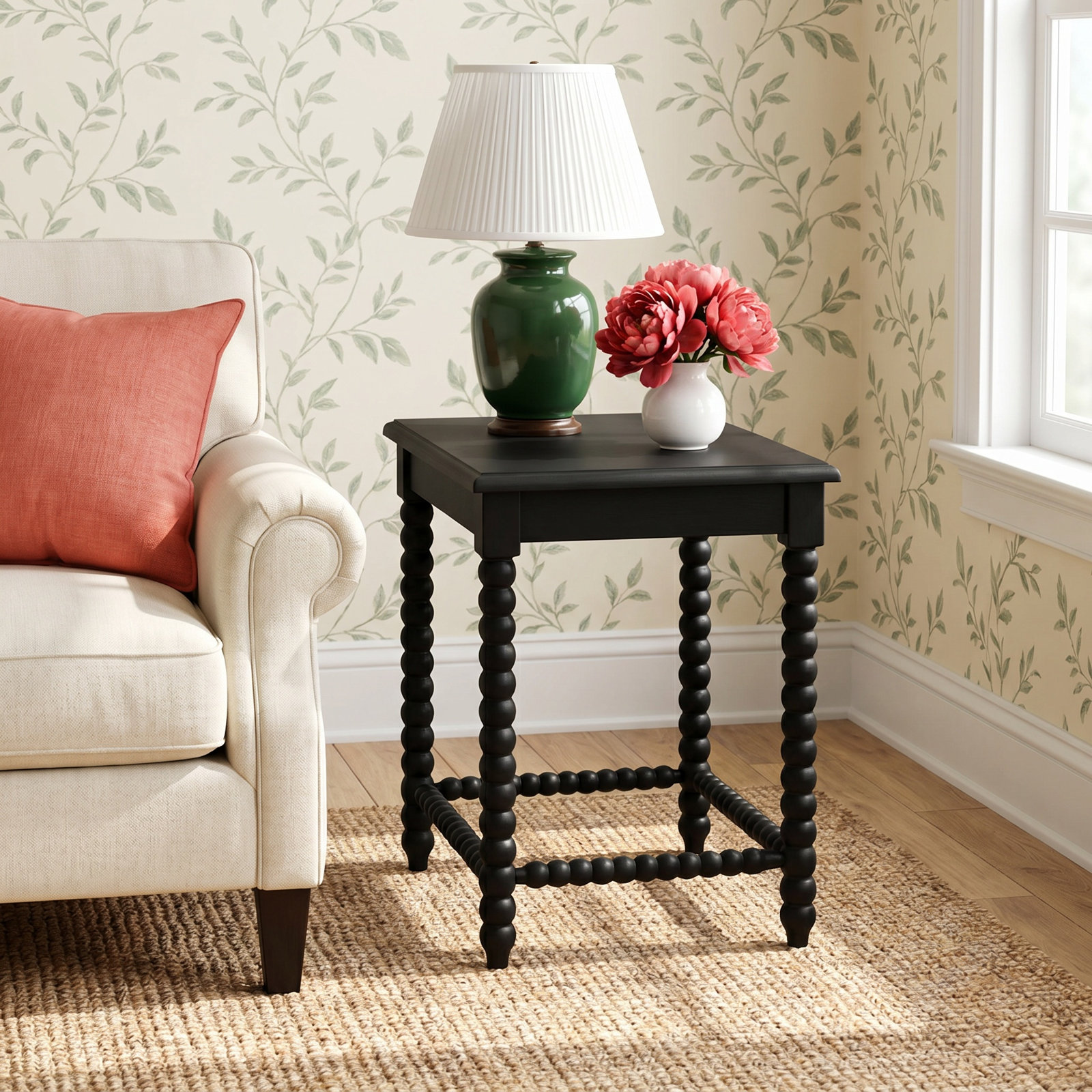 Louisa 17" End Table, Black