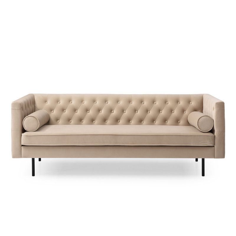Dario 79'' Velvet Sofa, Sand Velvet