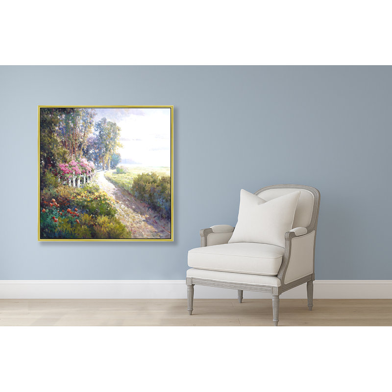 Morning Along The Fence Line Print, 47" H x 47" W, Gold