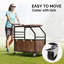 Winado 80 pte Chariot de terrasse avec table à roulettes Brown-125304905