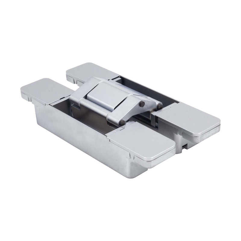 Charnière de porte dissimulée réglable à 3 positions Sugatsune, finition chromée terne, Chrome terni